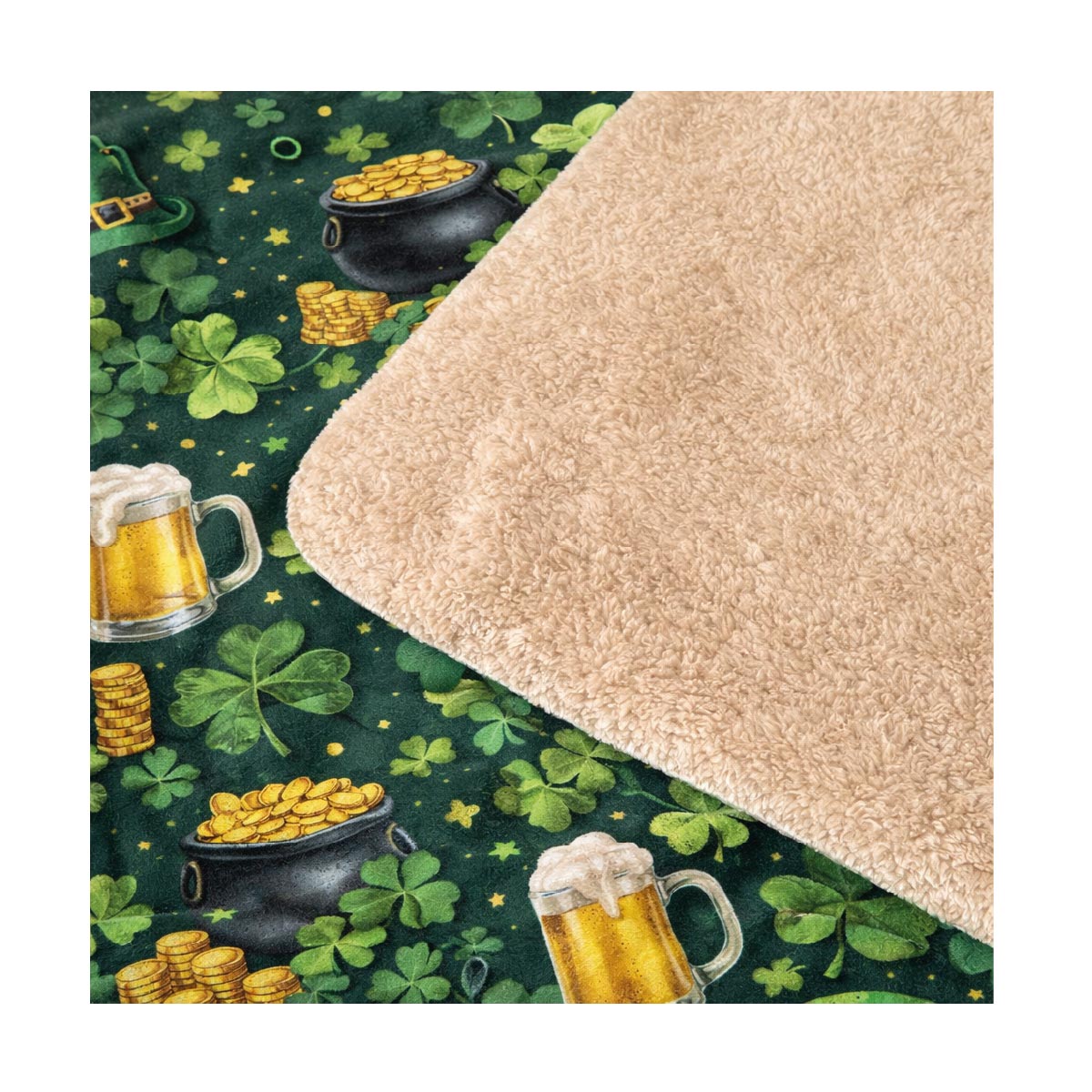 Khaki Sherpa Blanket - Image 3