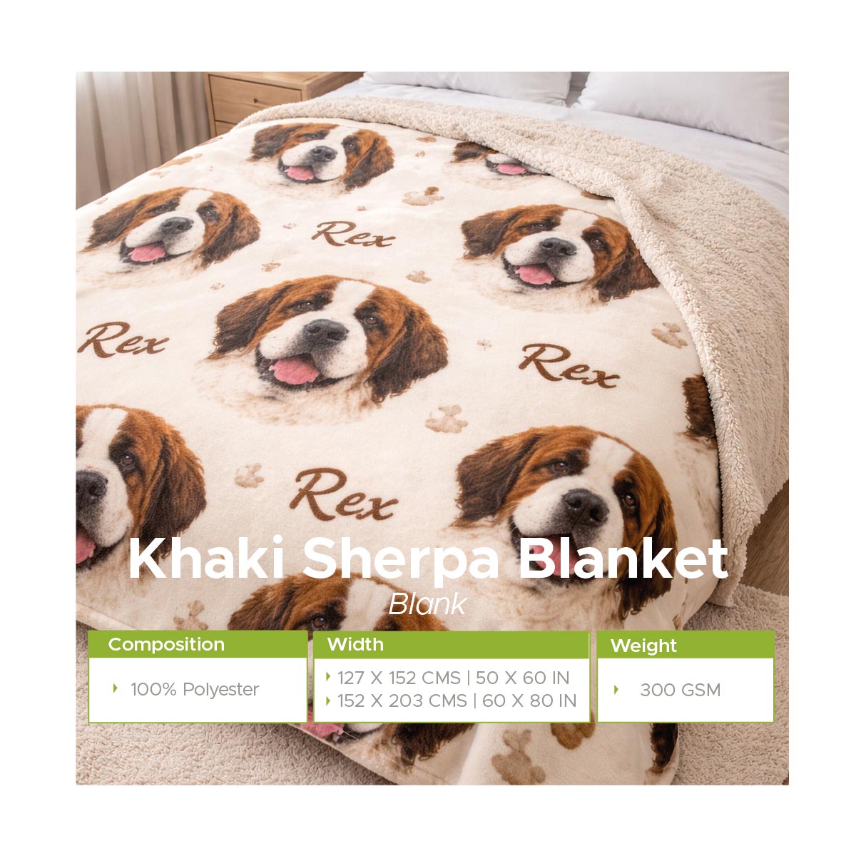 Khaki Sherpa Blanket - Image 7
